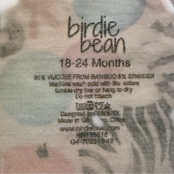 Birdie Bean 18-24M Animal Bubble Gum Print Long Sleeve Dress w/ Pockets – Bamboo - Picture 6 of 7